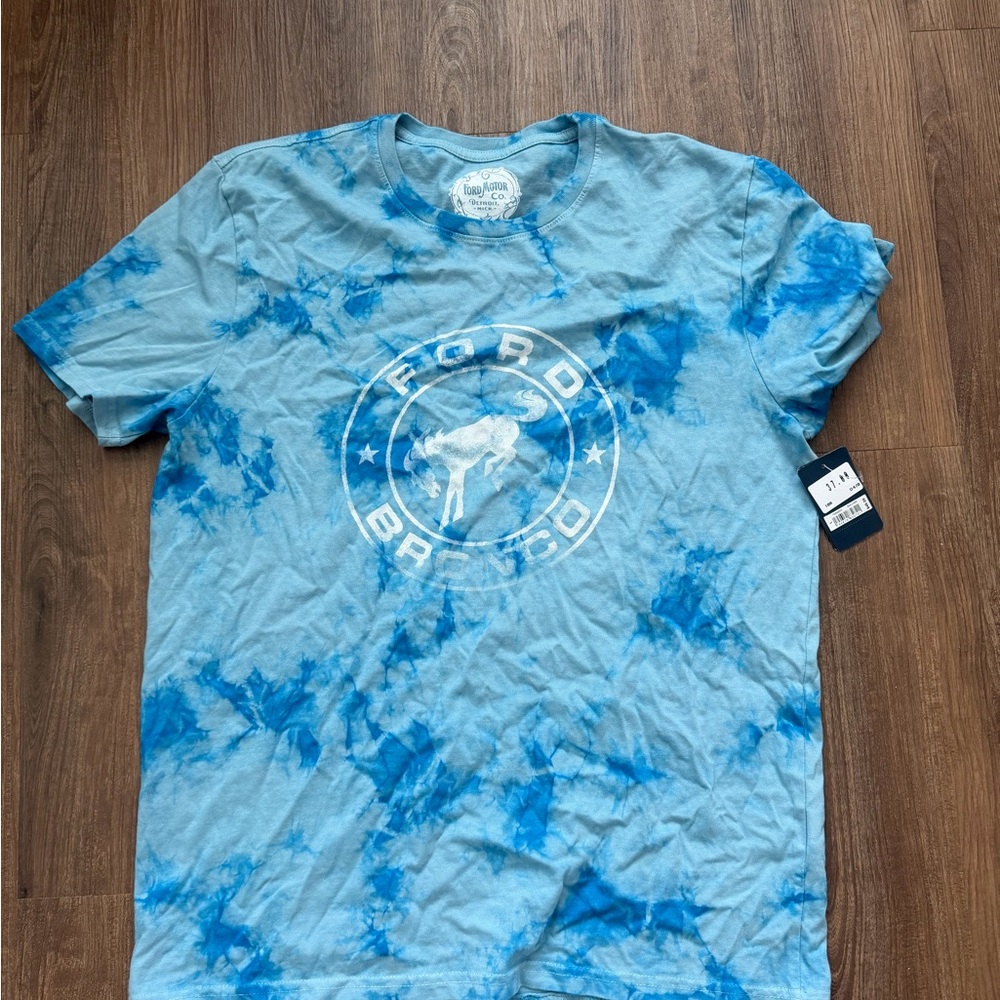 Lucky Brand Men's Blue ford bronco Tie-Dye T-Shirt